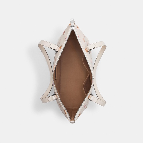 Coach Gallery Tote Bag With Snail Print - Cream & Pink - Picture 4 of 14